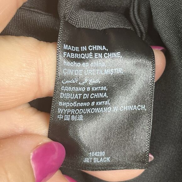 Bebe Bar Detail Jumpsuit Women’s Size Medium Black Gold Bar New - Picture 10 of 13